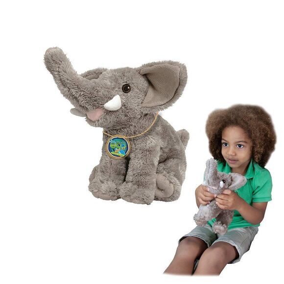 EcoBuddiez - Elephant from Deluxebase. Medium 9 inch Soft Plush Toy Made from R - Picture 1 of 5